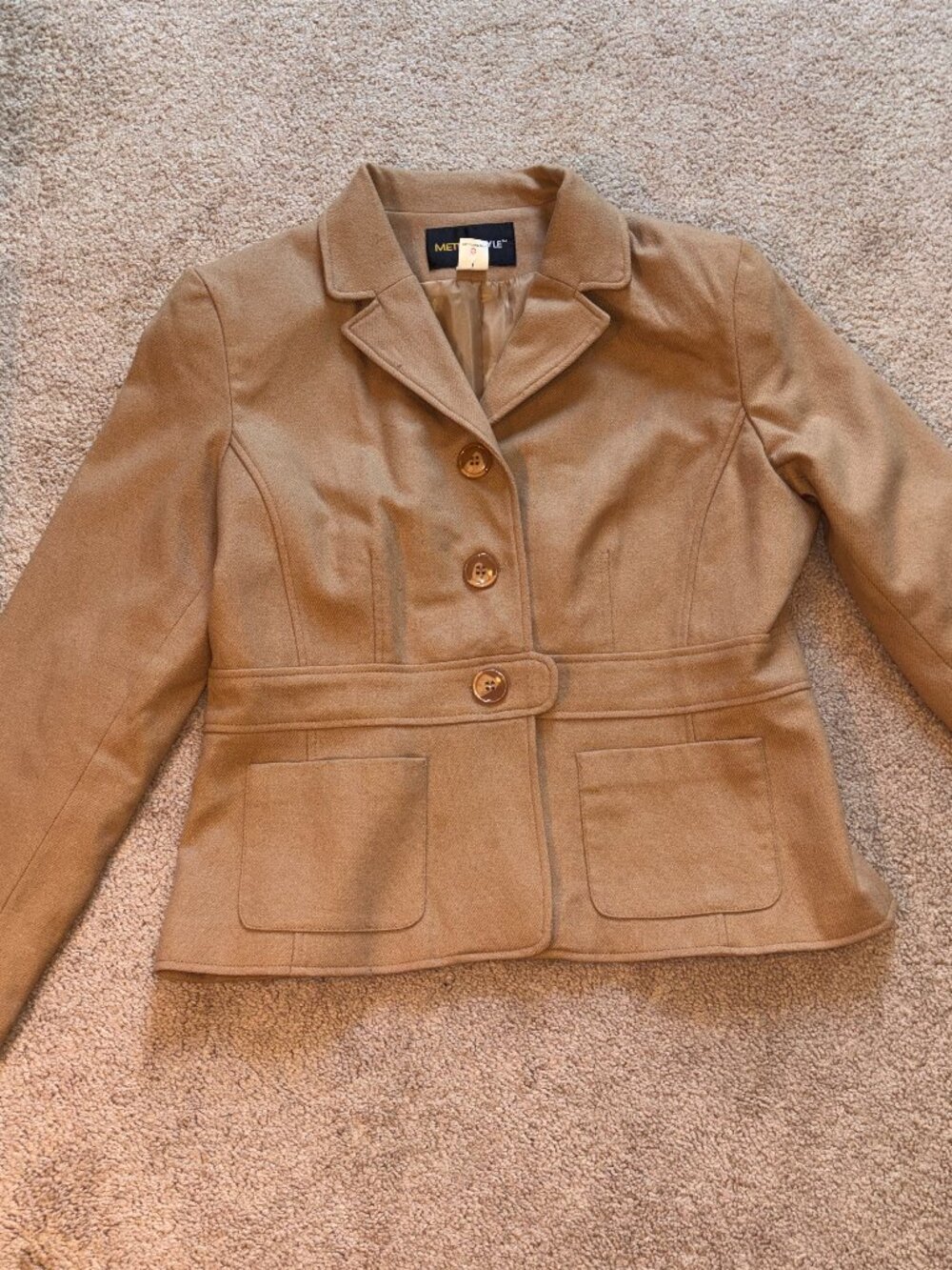 Metrostyle Tan Camel Wool Blazer 12